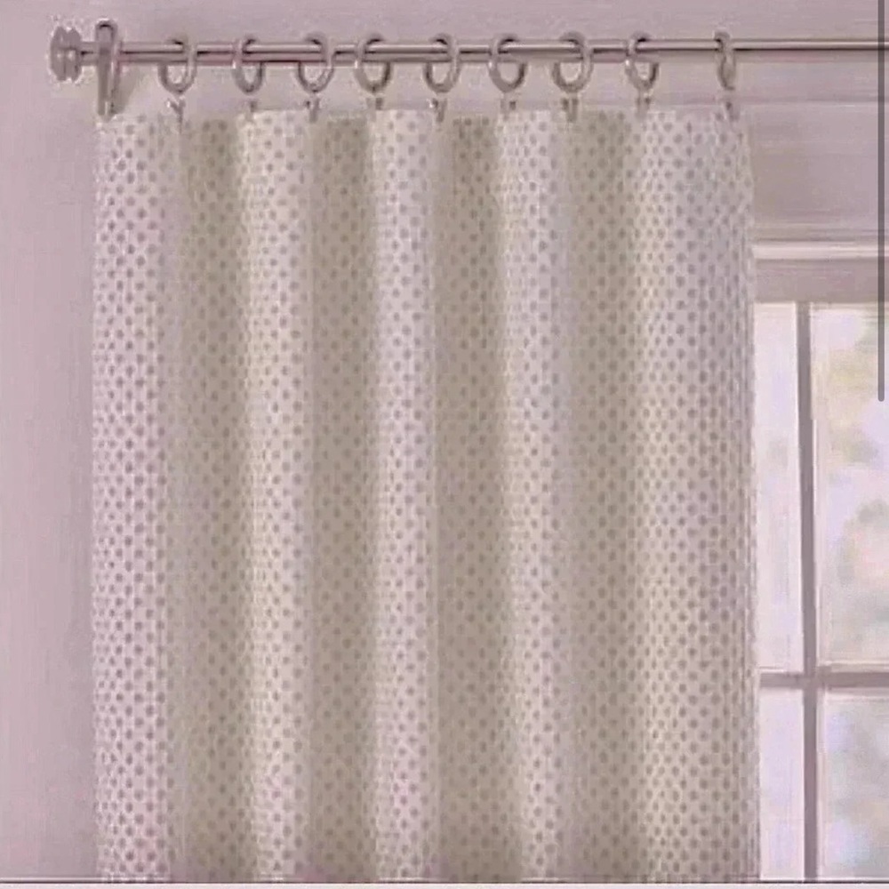 Pottery Barn Kids Audrey Chenille Polka Dot Curtain Panel Blackout Liner 2 pc